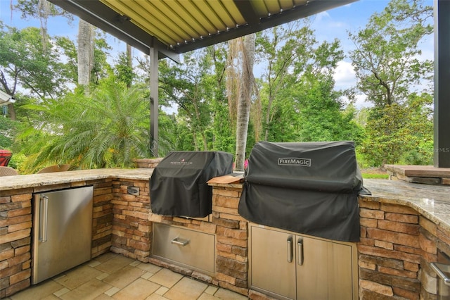 view of patio / terrace with grilling area and an outdoor kitchen