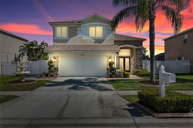 view of front facade featuring a garage