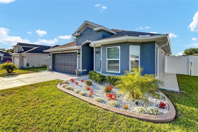 view of front of property featuring a front yard