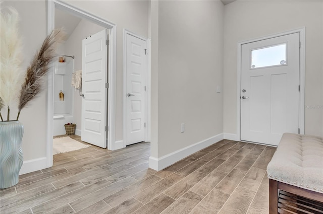 entryway featuring light hardwood / wood-style flooring