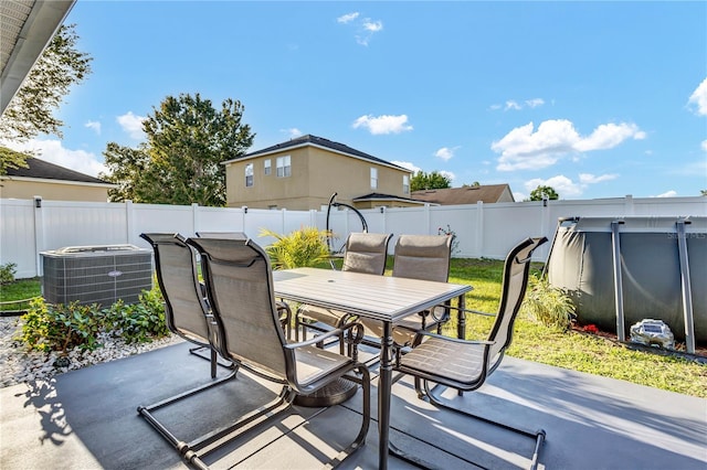 view of patio / terrace with central AC unit