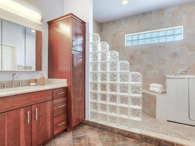 bathroom featuring vanity and tile patterned floors