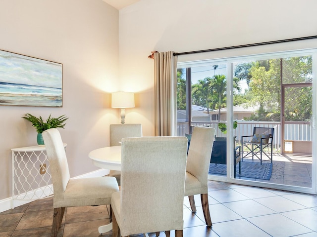 view of tiled dining space