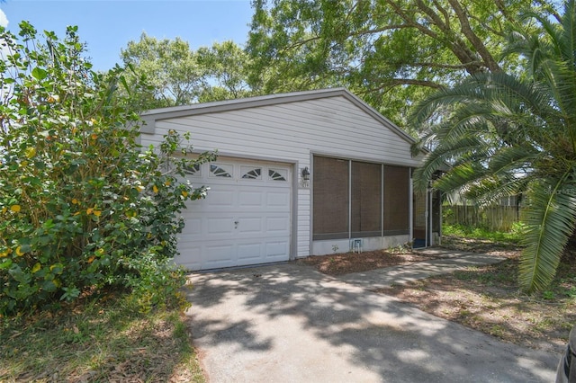 view of garage