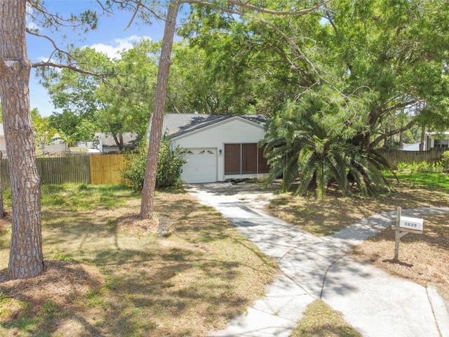 view of front of property featuring a garage