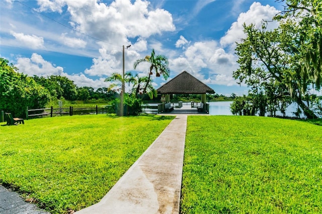 view of yard with a gazebo