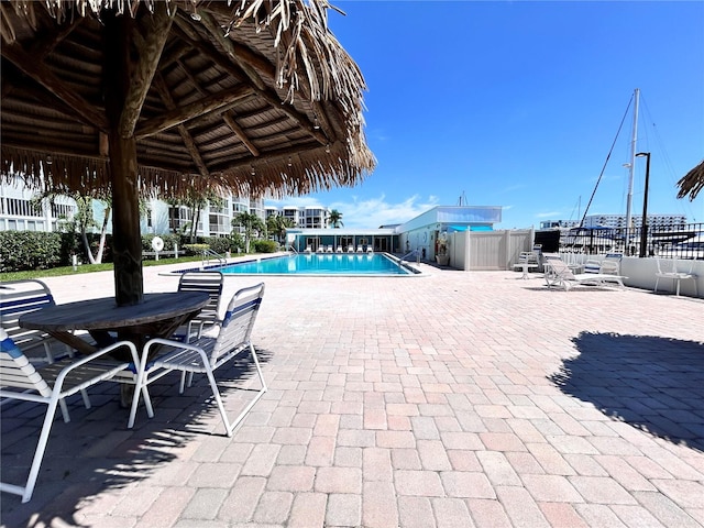 view of pool with a patio area