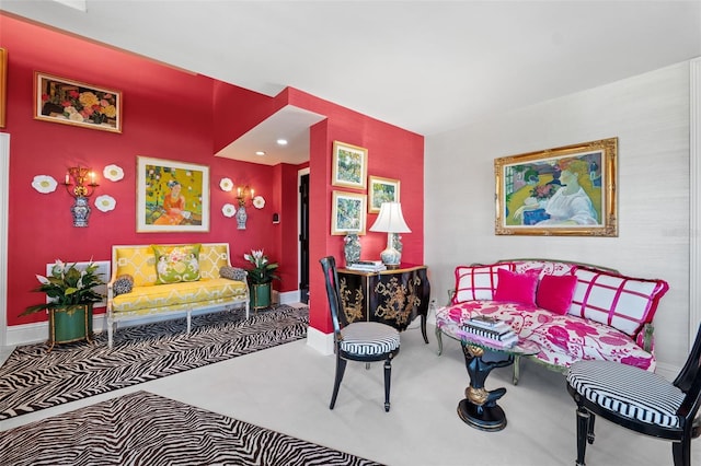 view of tiled living room