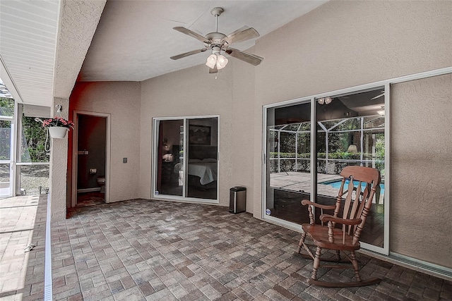 view of patio with ceiling fan