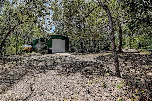 view of garage