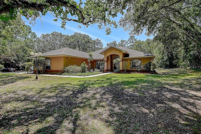 ranch-style house with a front yard