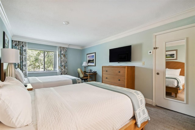 bedroom featuring ornamental molding