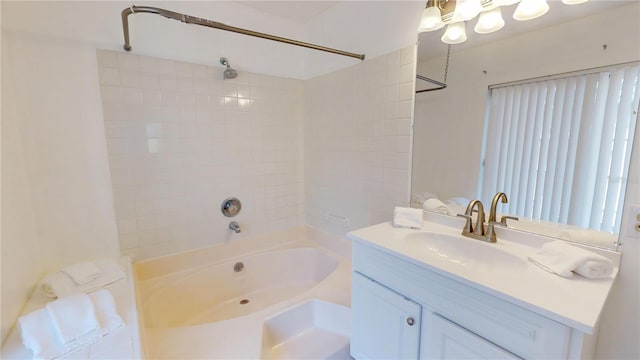 full bathroom with tub / shower combination and vanity