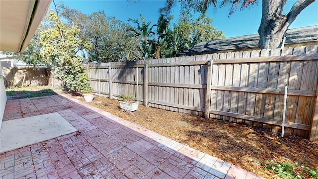 view of patio with a fenced backyard