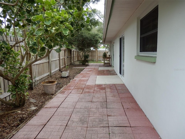 view of patio with a fenced backyard