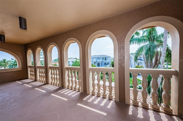 view of terrace featuring a balcony