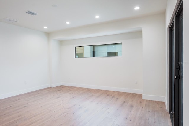 empty room featuring light wood-type flooring