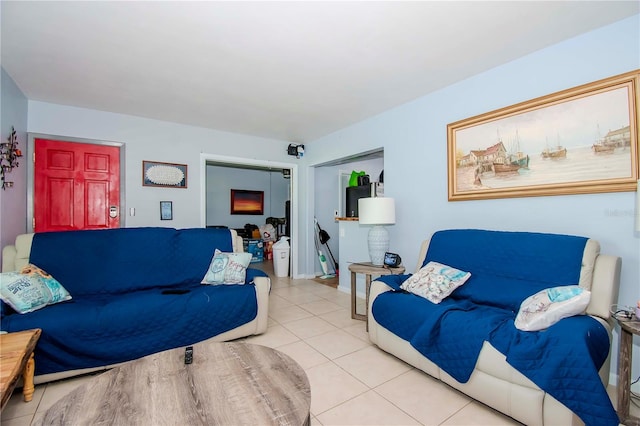 view of tiled living room