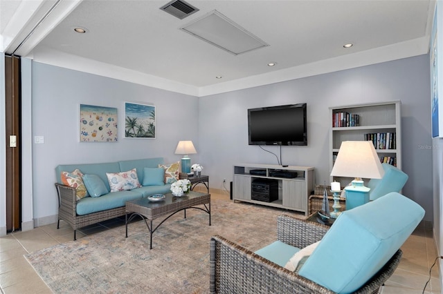 view of tiled living room