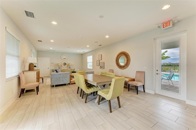 dining area with plenty of natural light