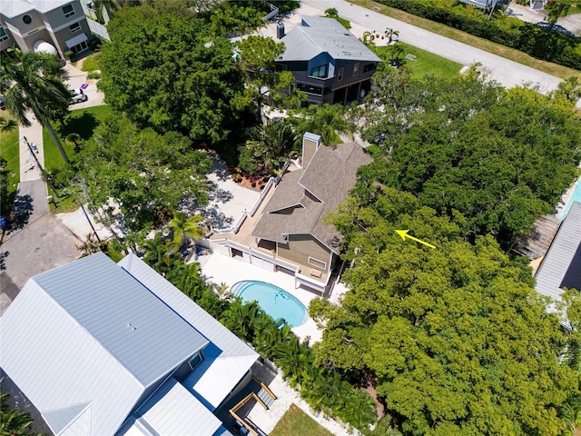 aerial view with a residential view