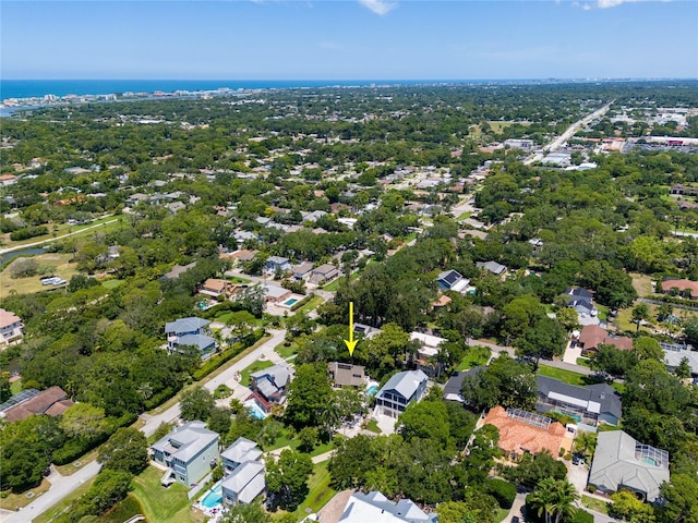 aerial view with a residential view