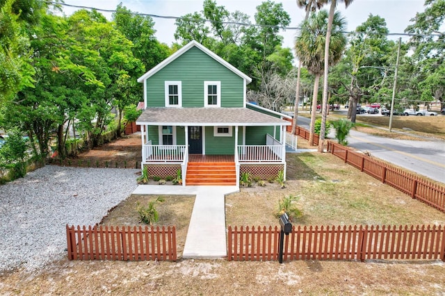 view of front of home with covered porch