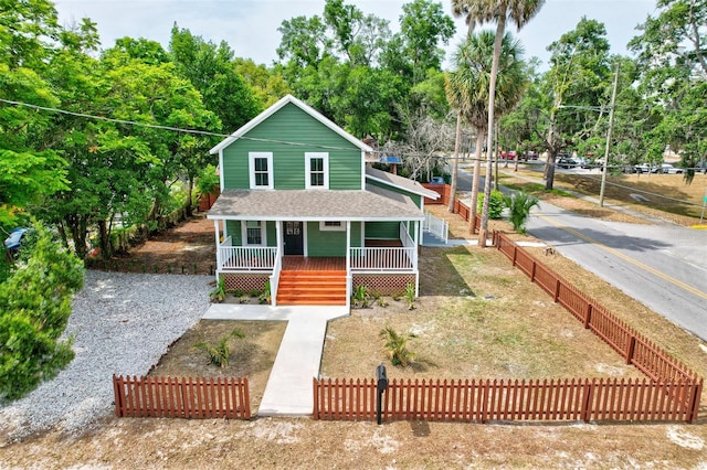 view of front property with covered porch