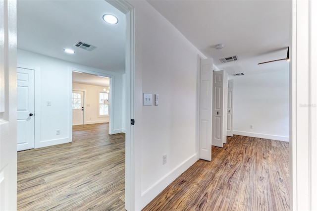 hall featuring hardwood / wood-style flooring