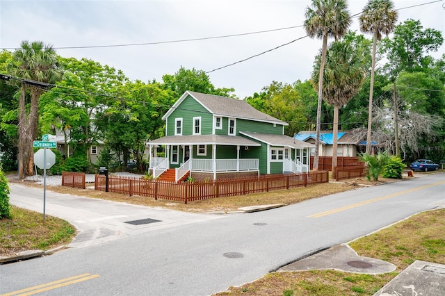 view of front of home featuring covered porch