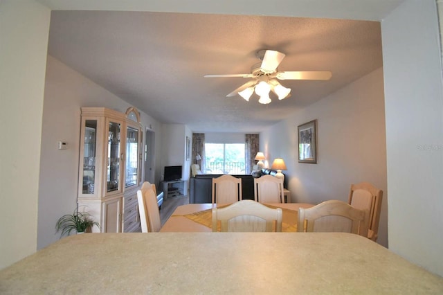 dining area with ceiling fan