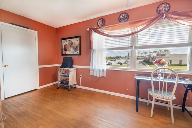 office space featuring light hardwood / wood-style floors