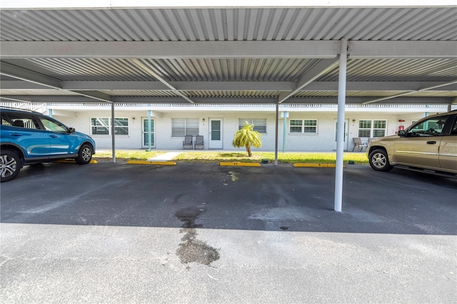 exterior space featuring a carport