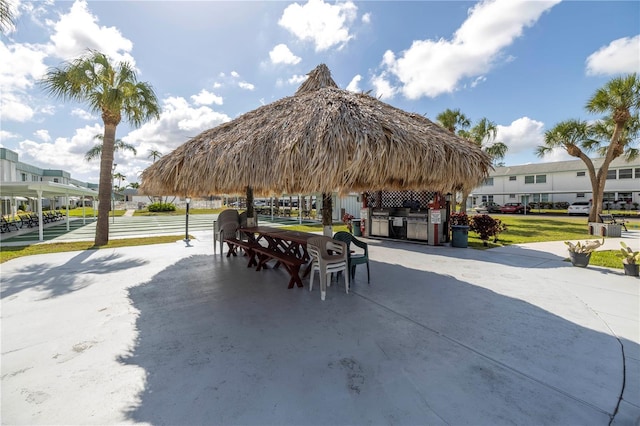 exterior space with shuffleboard