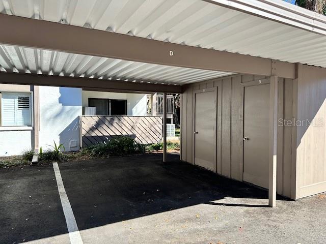 view of covered parking lot