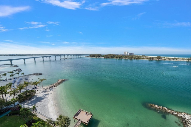 water view featuring a boat dock