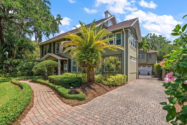 view of front facade with a garage