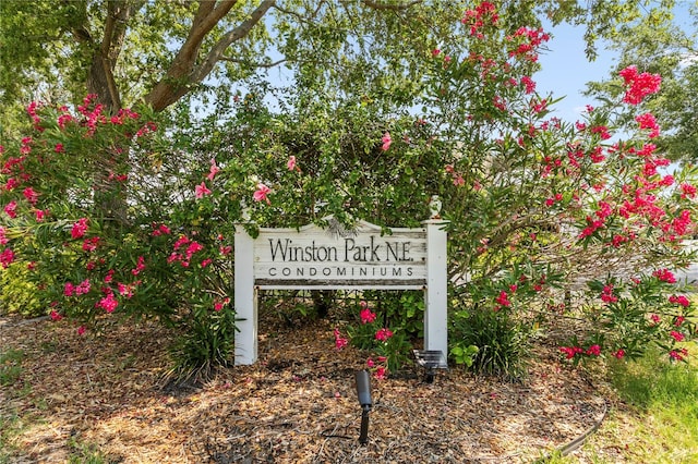 view of community sign