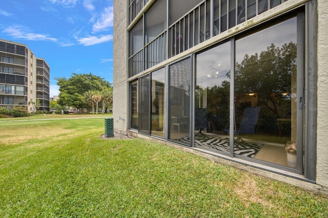 view of yard featuring central AC