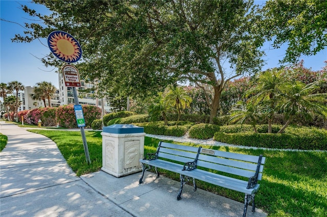 view of community featuring a yard