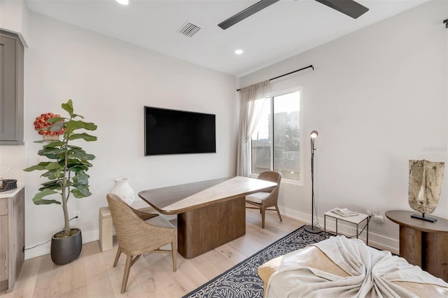 home office featuring light wood-type flooring