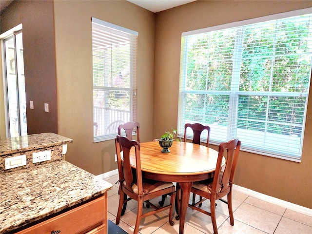 view of tiled dining room