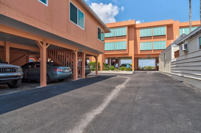 view of parking with a carport