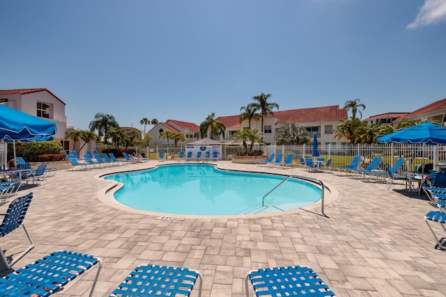 view of pool with a patio area