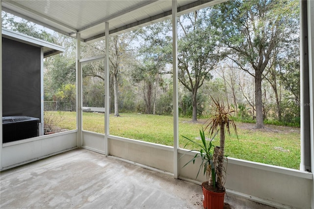 view of unfurnished sunroom