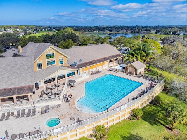 view of pool featuring a patio