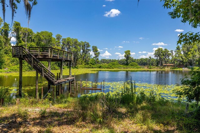 view of water feature featuring a boat dock