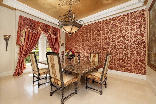 dining room featuring a chandelier