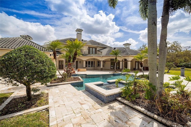 pool with a patio