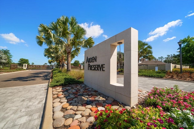 view of community sign